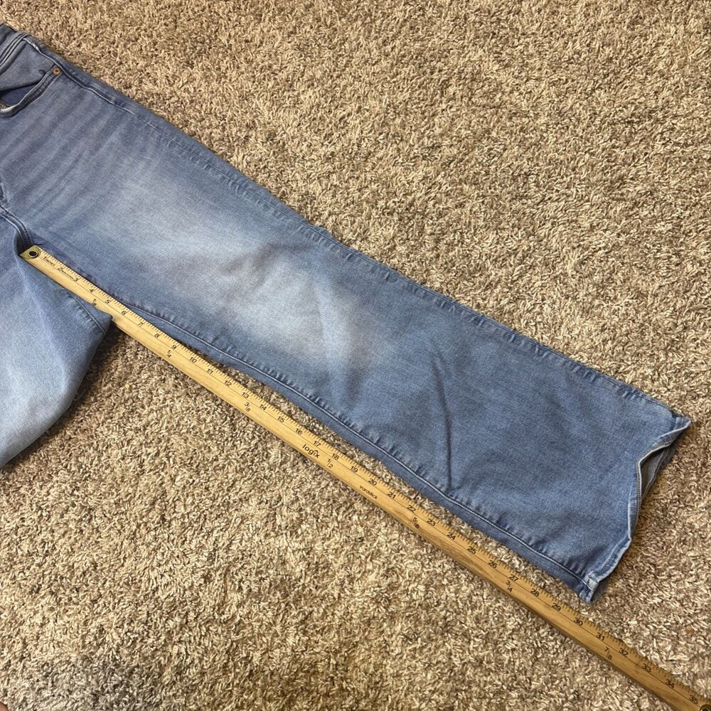American Eagle Jeans Womens 14 Blue Kick Boot Bootcut Mid Rise Stretch Faded - Picture 5 of 15